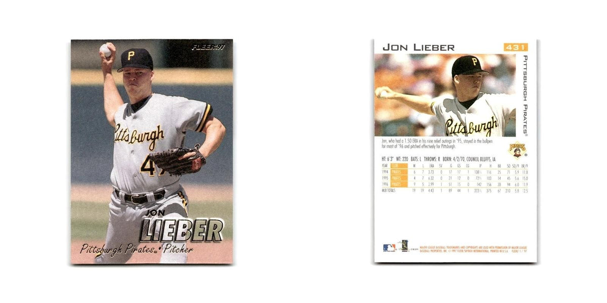 Jon Lieber 1997 Fleer #431 Pittsburgh Pirates Baseball Card NM