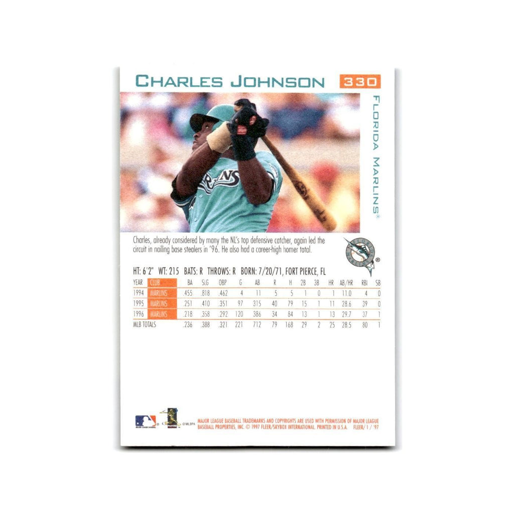 Charles Johnson 1997 Fleer #330 Florida Marlins Baseball Card NM