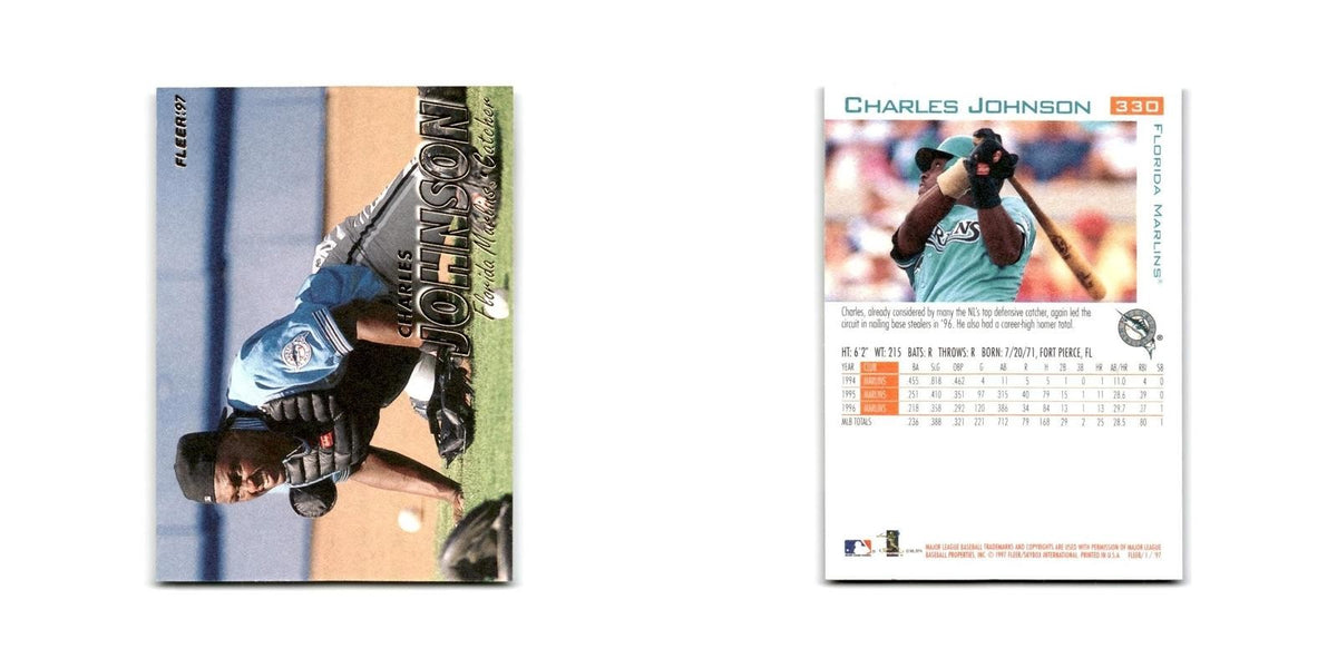 Charles Johnson 1997 Fleer #330 Florida Marlins Baseball Card NM