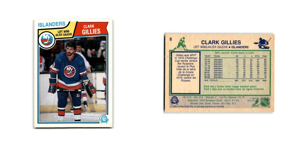 1983 O-Pee-Chee Clark Gillies New York Islanders #6