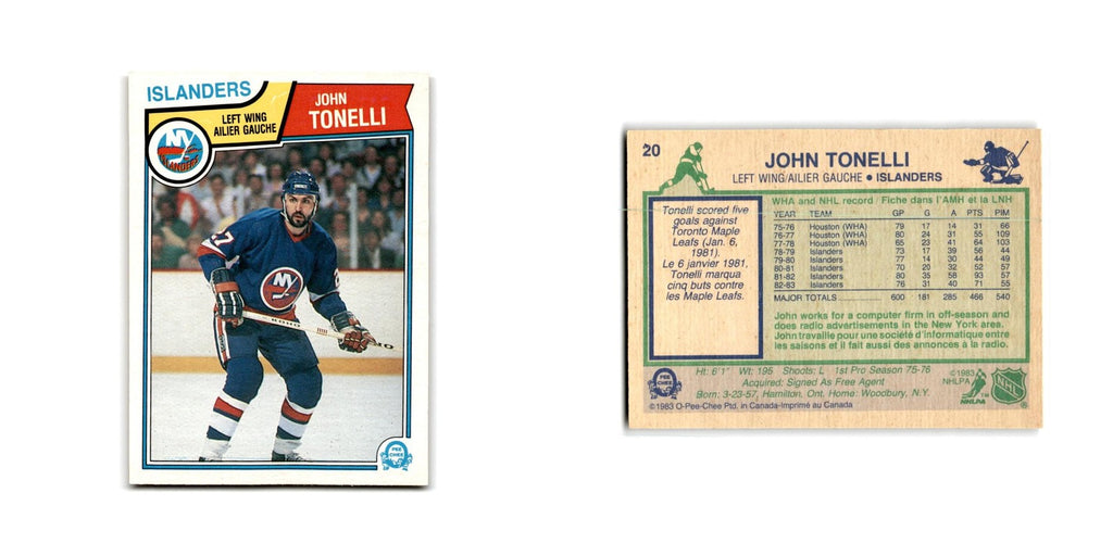 1983 O-Pee-Chee John Tonelli New York Islanders #20