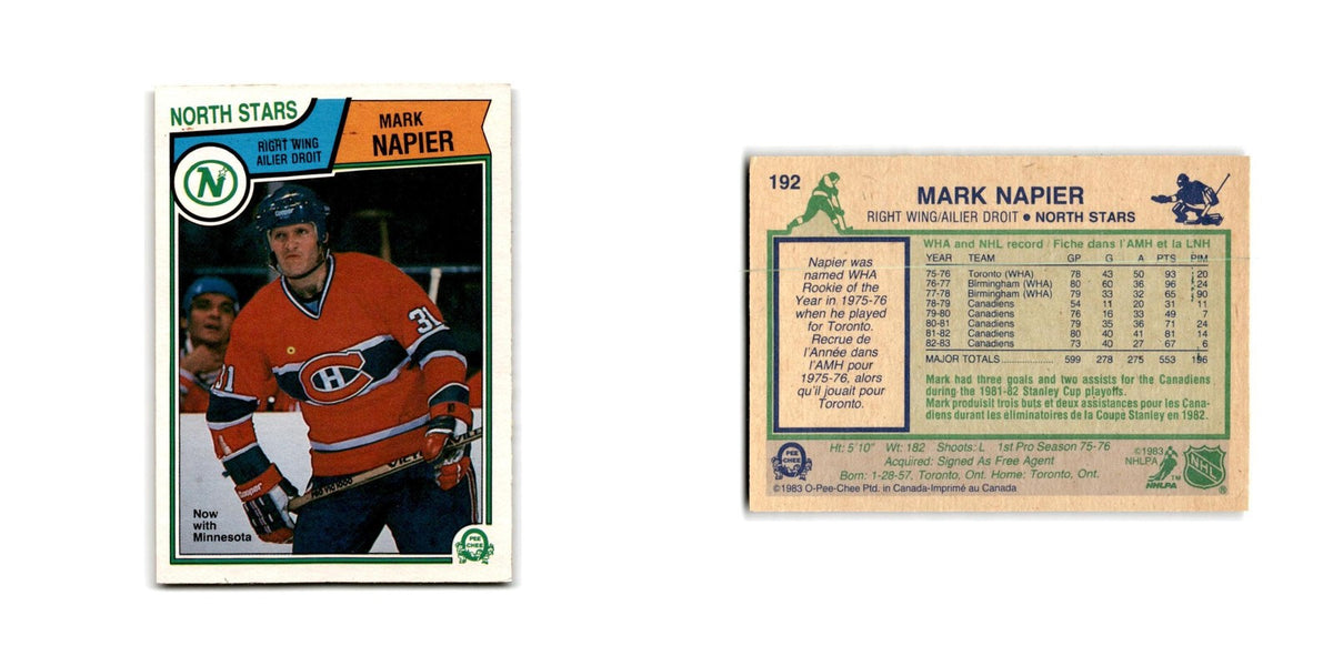 1983 O-Pee-Chee Mark Napier Minnesota North Stars #192