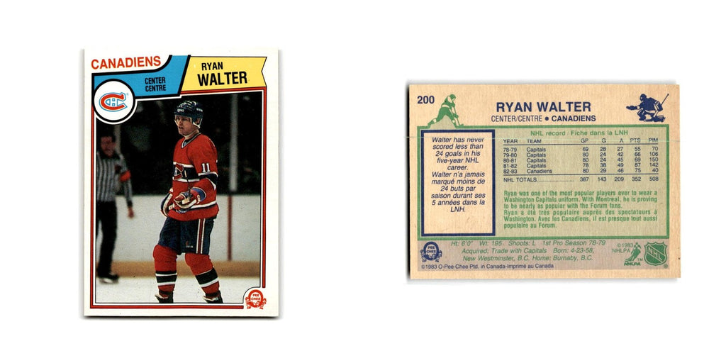 1983 O-Pee-Chee Ryan Walter Montreal Canadiens #200