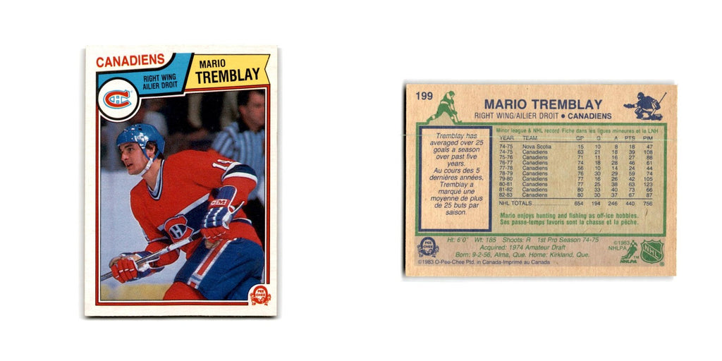 1983 O-Pee-Chee Mario Tremblay Montreal Canadiens #199
