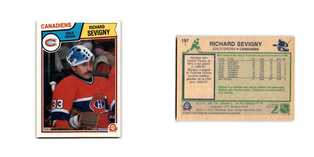 1983 O-Pee-Chee Richard Sevigny Montreal Canadiens #197