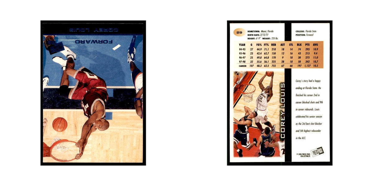 1998 Press Pass Corey Louis Basketball Cards #29