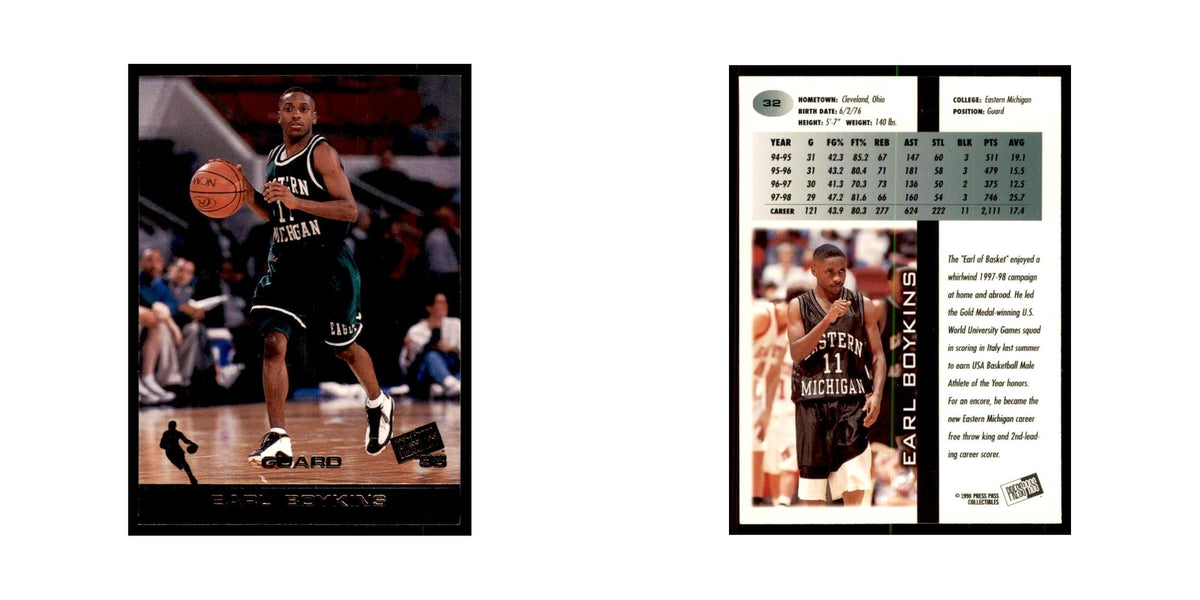 1998 Press Pass Earl Boykins Basketball Cards #32