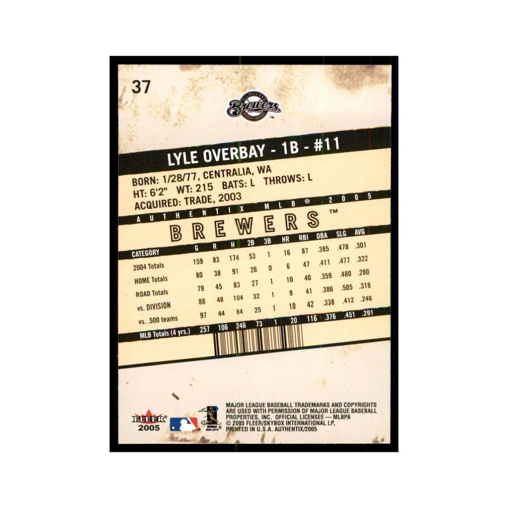 2005 Fleer Authentix Lyle Overbay Baseball Cards #37
