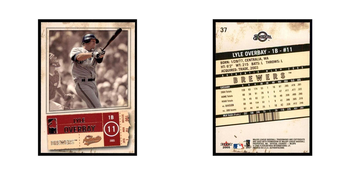 2005 Fleer Authentix Lyle Overbay Baseball Cards #37