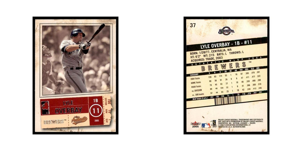 2005 Fleer Authentix Lyle Overbay Baseball Cards #37