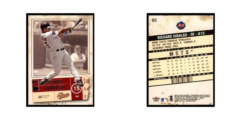 2005 Fleer Authentix Richard Hidalgo Baseball Cards #65