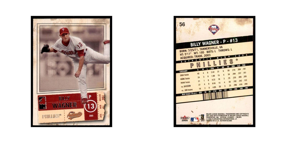 2005 Fleer Authentix Billy Wagner Baseball Cards #56