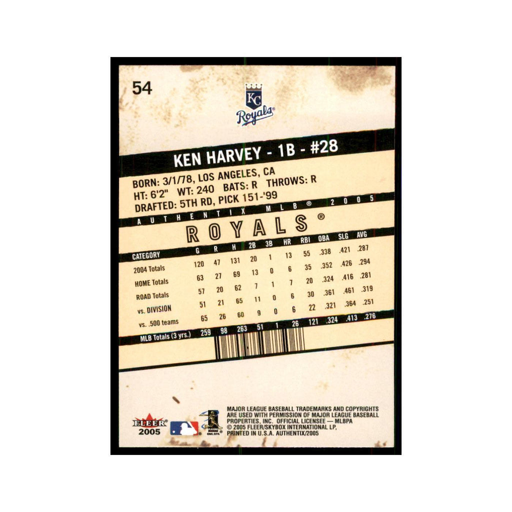 2005 Fleer Authentix Ken Harvey Baseball Cards #54