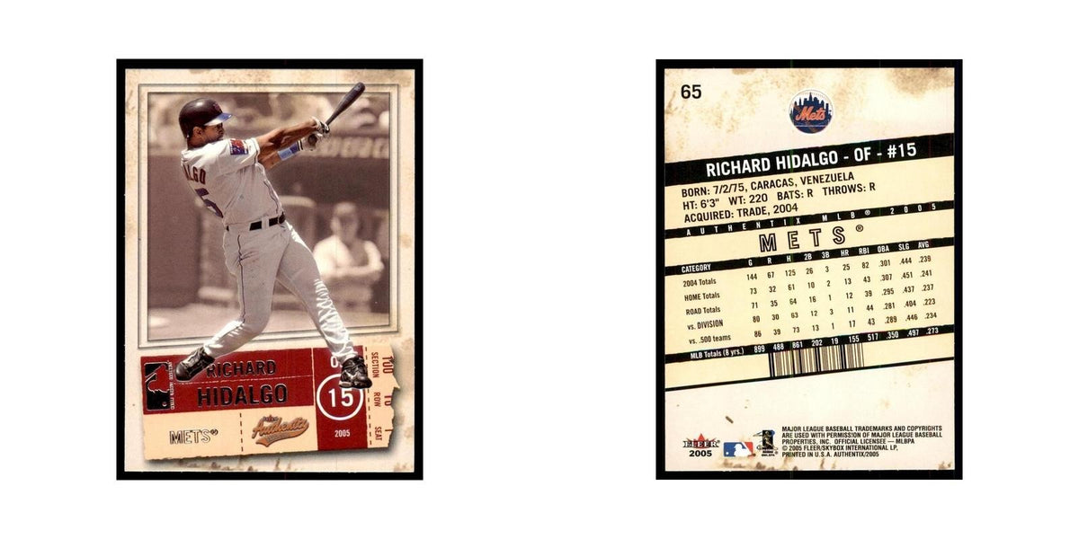 2005 Fleer Authentix Richard Hidalgo Baseball Cards #65