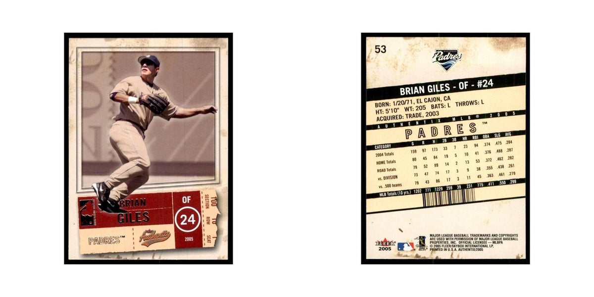 2005 Fleer Authentix Brian Giles Baseball Cards #53
