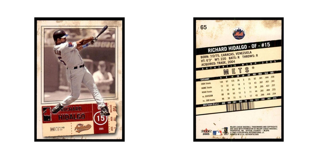 2005 Fleer Authentix Richard Hidalgo Baseball Cards #65