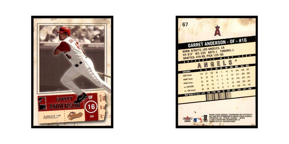 2005 Fleer Authentix Garret Anderson Baseball Cards #67