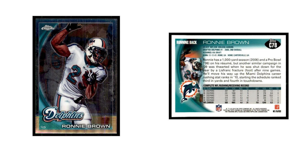 2010 Topps Chrome Ronnie Brown Football Cards #C78