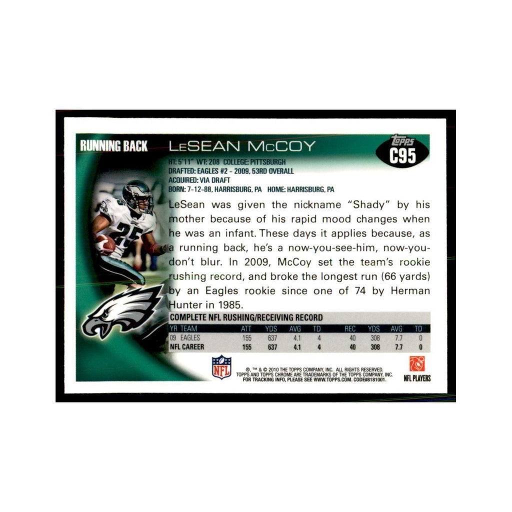 2010 Topps Chrome LeSean McCoy Football Cards #C95