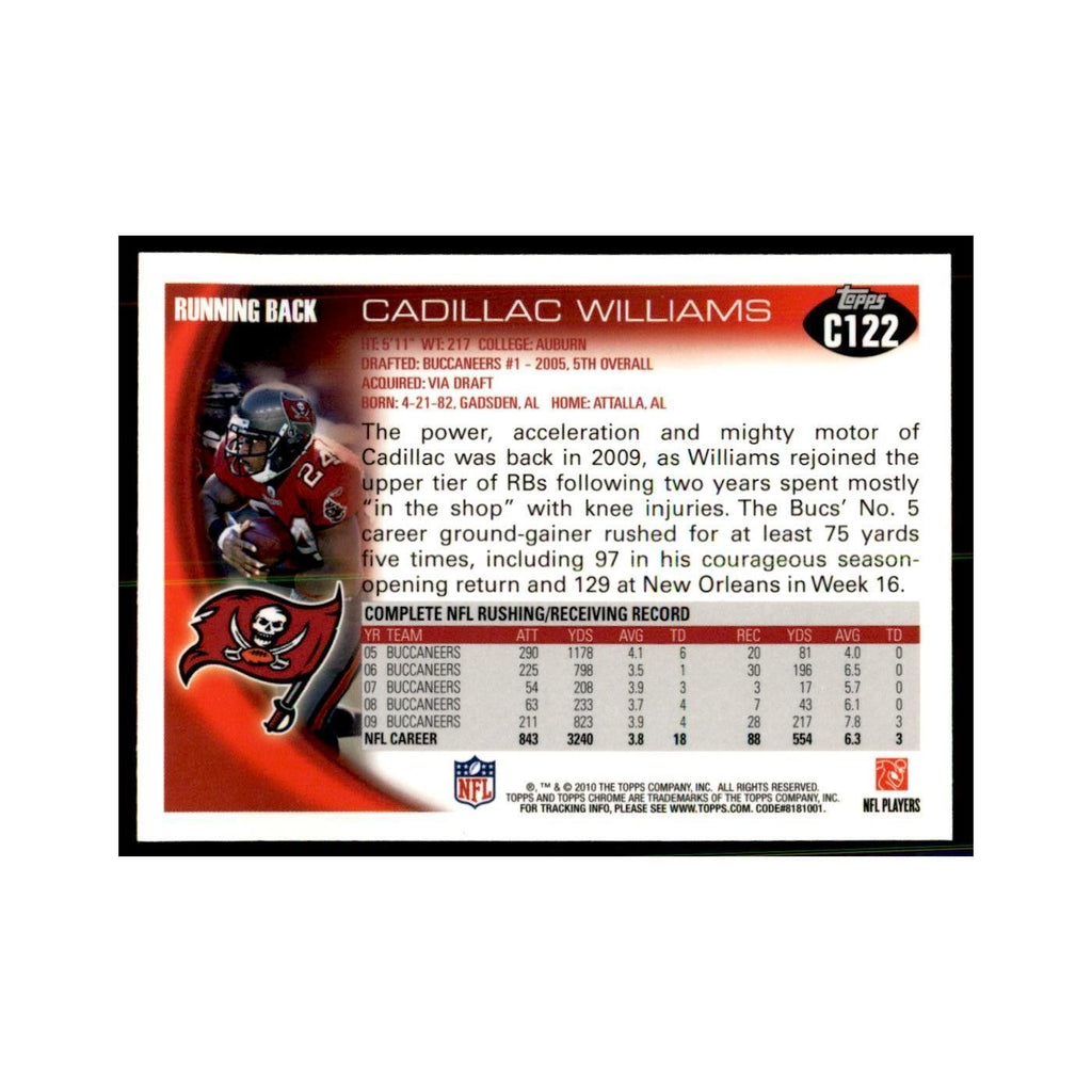 2010 Topps Chrome Cadillac Williams Football Cards #C122