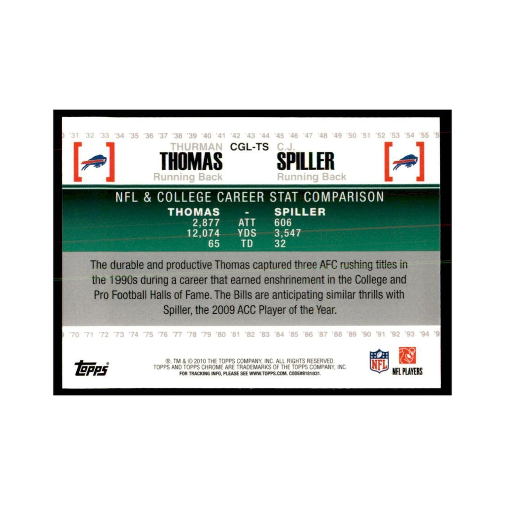 2010 Topps Chrome Thurman Thomas/C.J. Spiller Football Cards #CGL-TS