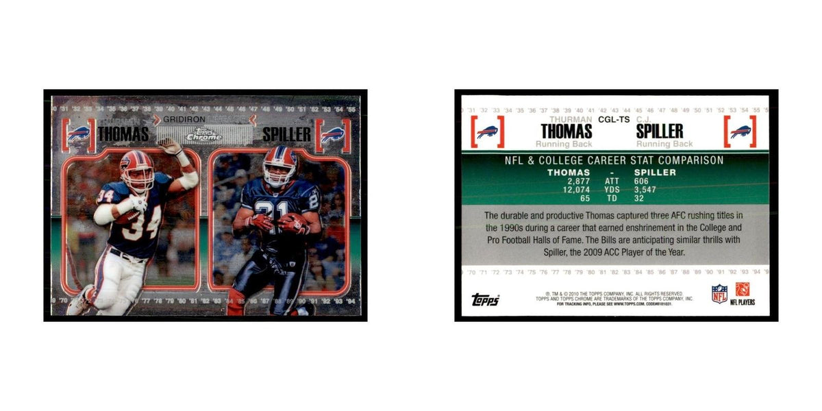2010 Topps Chrome Thurman Thomas/C.J. Spiller Football Cards #CGL-TS