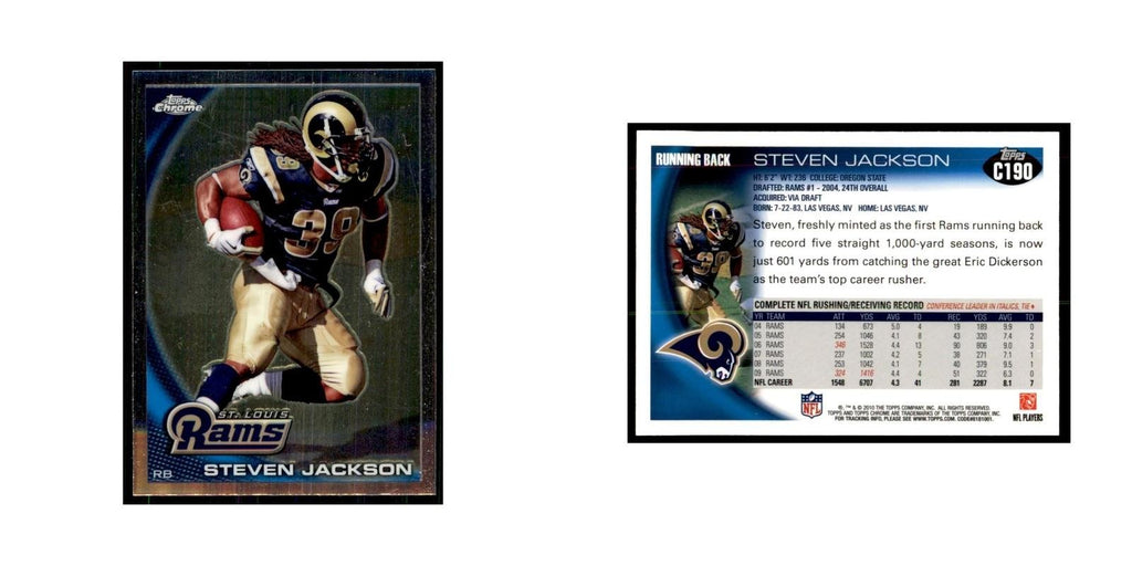 2010 Topps Chrome Steven Jackson Football Cards #C190
