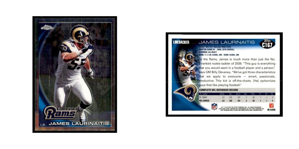 2010 Topps Chrome James Laurinaitis Football Cards #C167