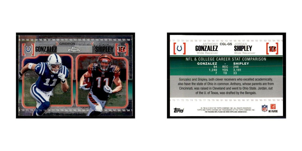 2010 Topps Chrome Gonzalez/Shipley Football Cards #CGL-GS