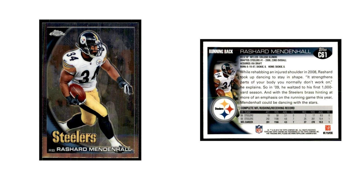 2010 Topps Chrome Rashard Mendenhall Football Cards #C61