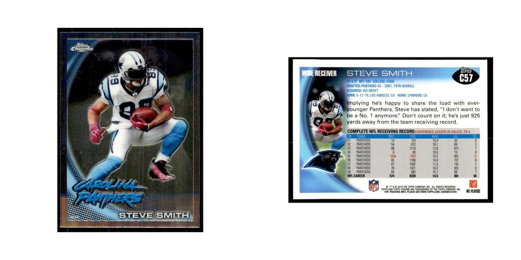 2010 Topps Chrome Steve Smith Football Cards #C57