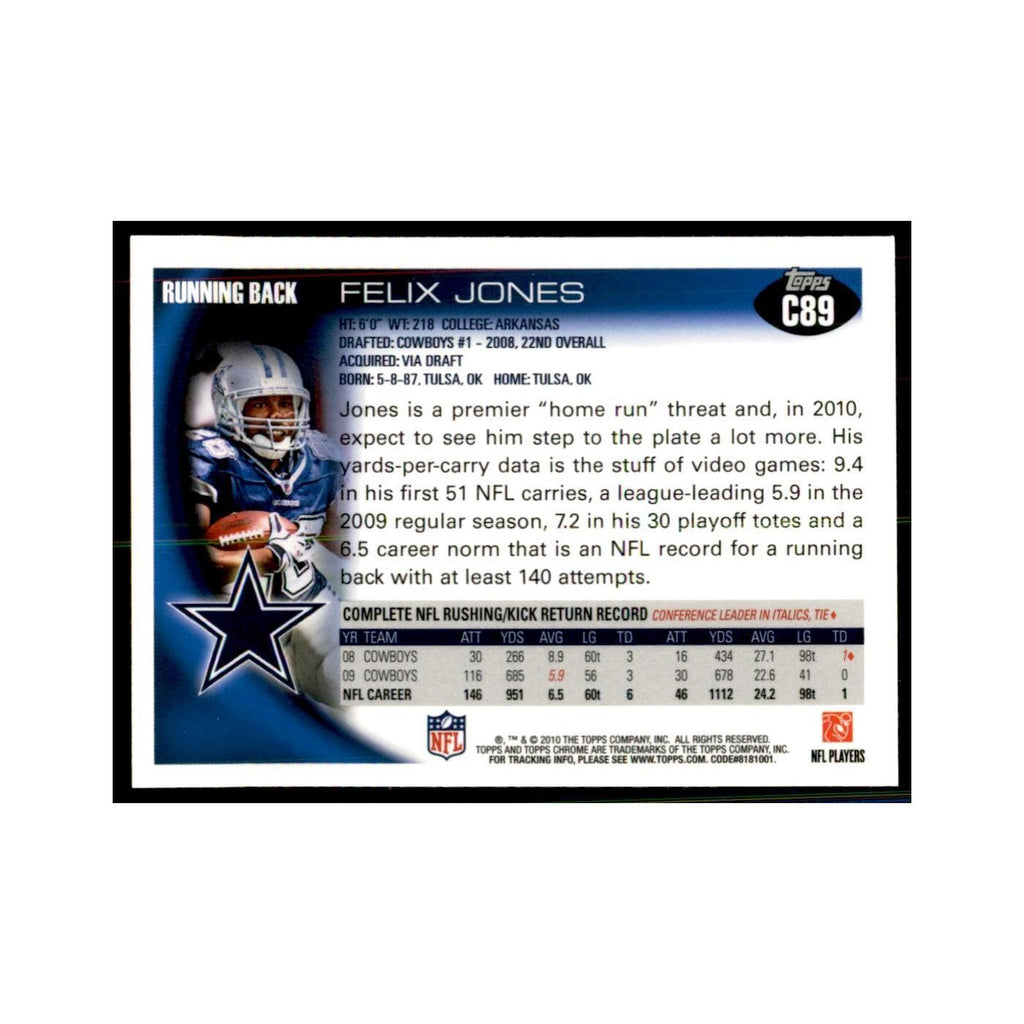 2010 Topps Chrome Felix Jones Football Cards #C89