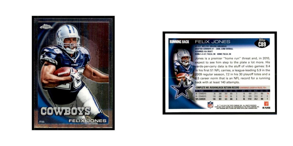 2010 Topps Chrome Felix Jones Football Cards #C89