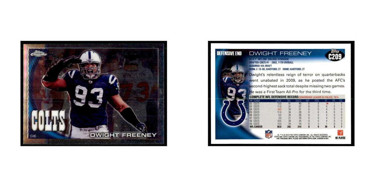 2010 Topps Chrome Dwight Freeney Football Cards #C209