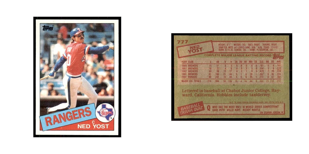 1985 Topps Ned Yost Baseball Cards #777