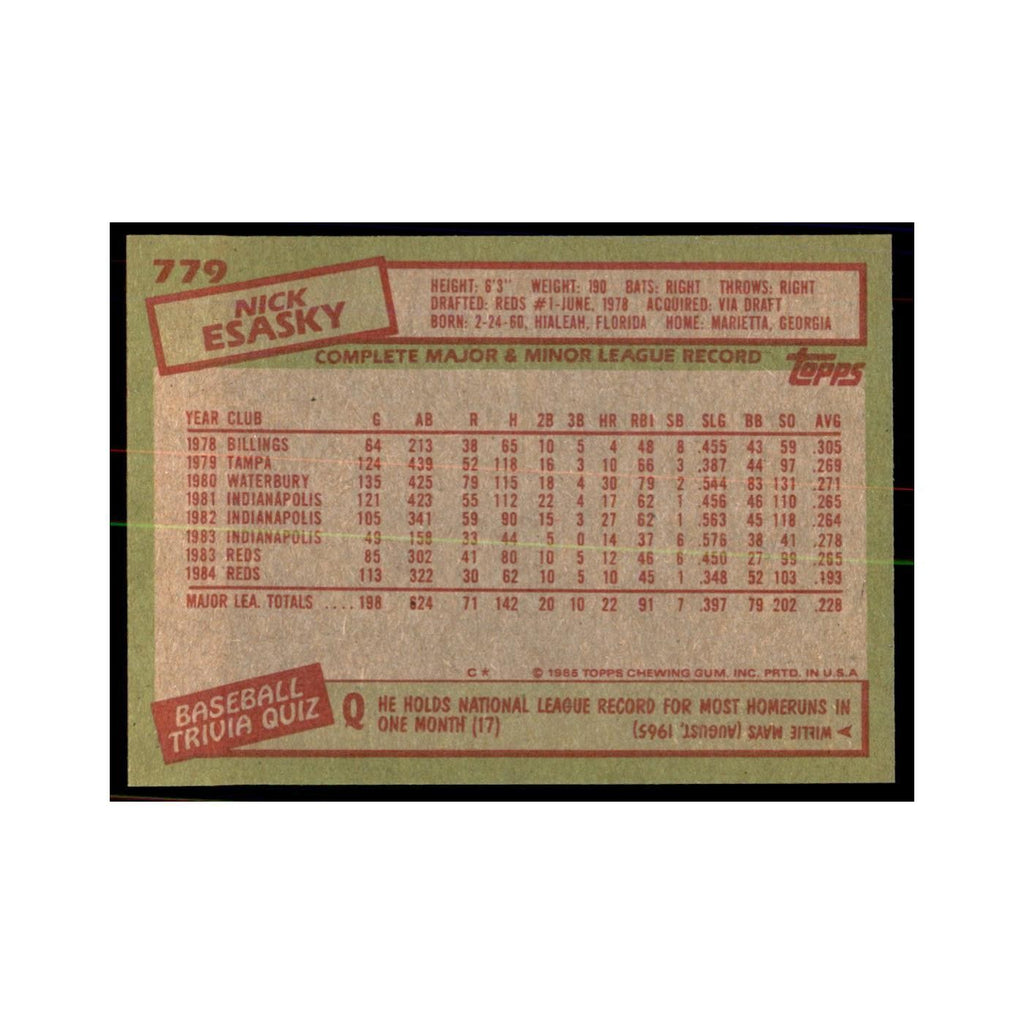 1985 Topps Nick Esasky Baseball Cards #779