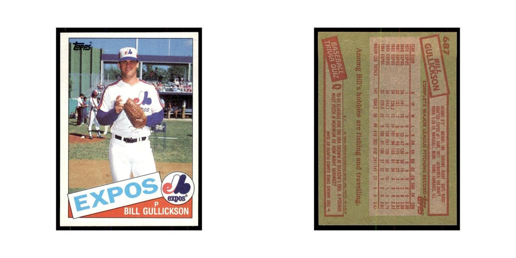 1985 Topps Bill Gullickson Baseball Cards #687