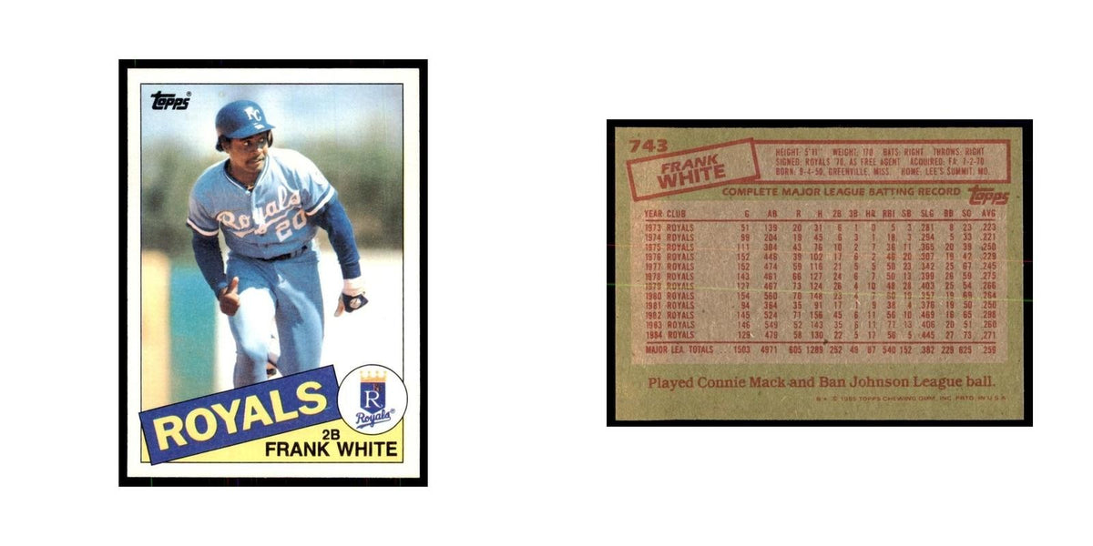1985 Topps Frank White Baseball Cards #743