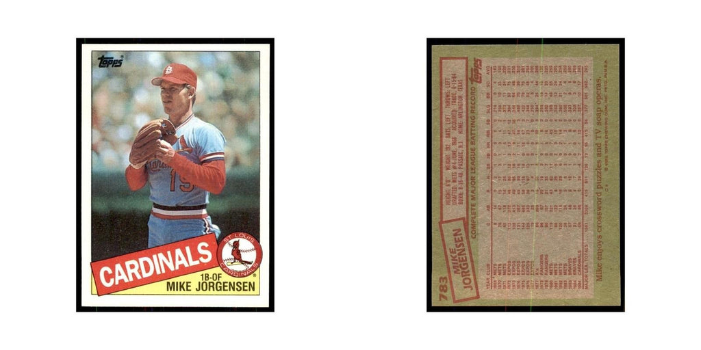 1985 Topps Mike Jorgensen Baseball Cards #783