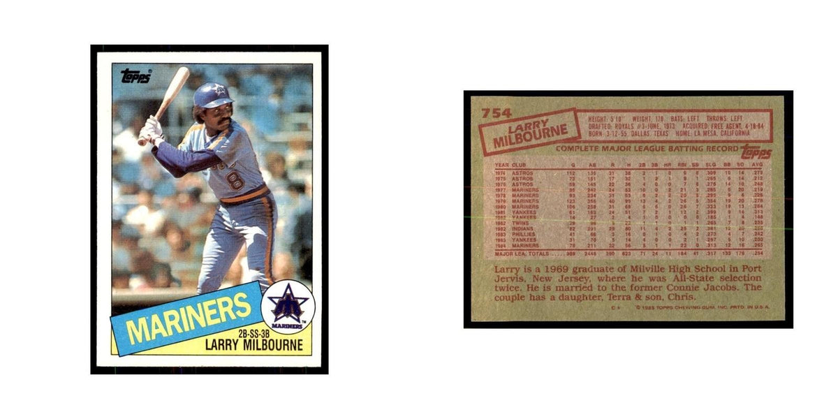 1985 Topps Larry Milbourne Baseball Cards #754