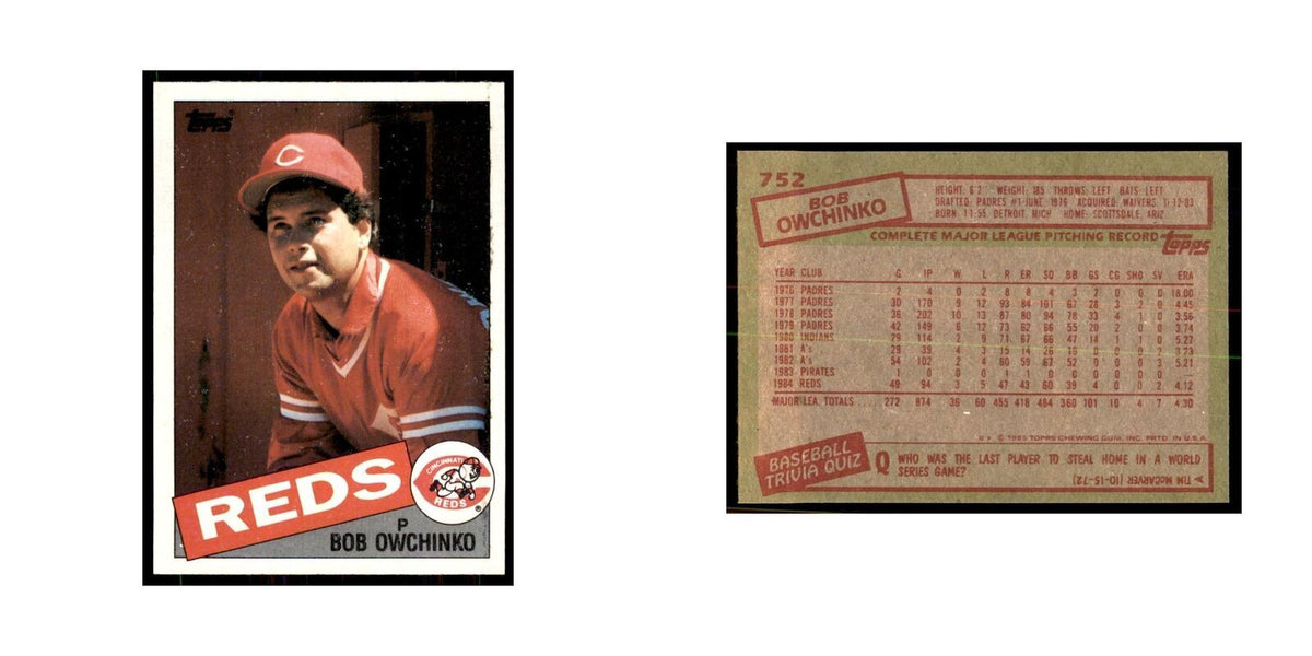 1985 Topps Bob Owchinko Baseball Cards #752