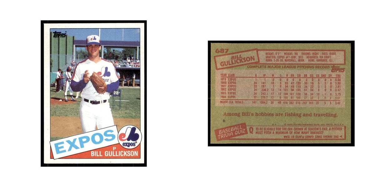 1985 Topps Bill Gullickson Baseball Cards #687