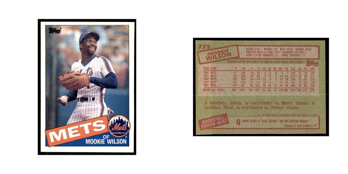 1985 Topps Mookie Wilson Baseball Cards #775