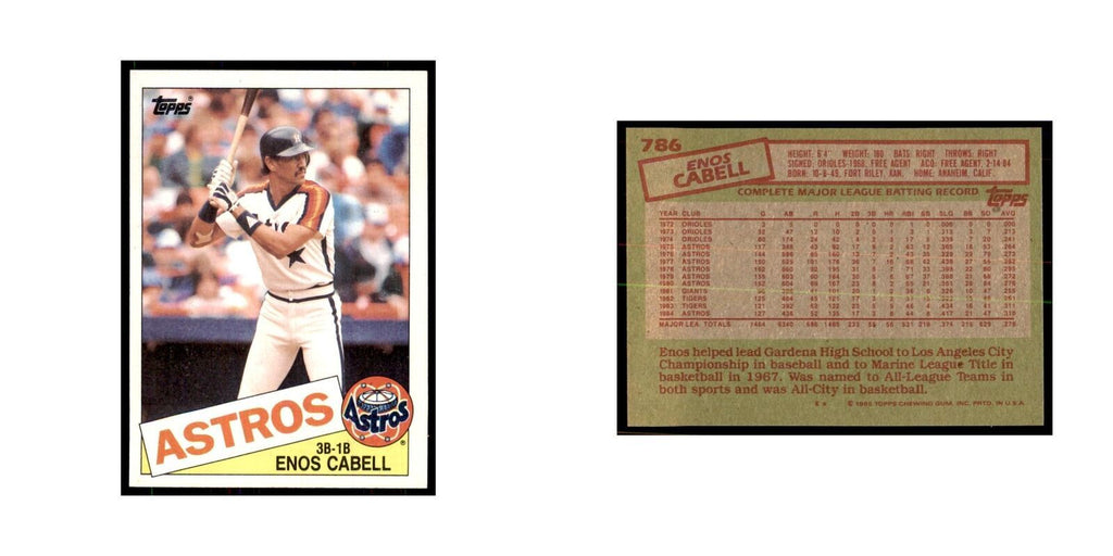 1985 Topps Enos Cabell Baseball Cards #786
