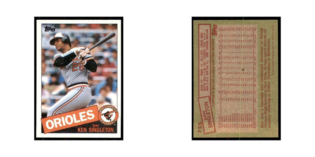1985 Topps Ken Singleton Baseball Cards #755