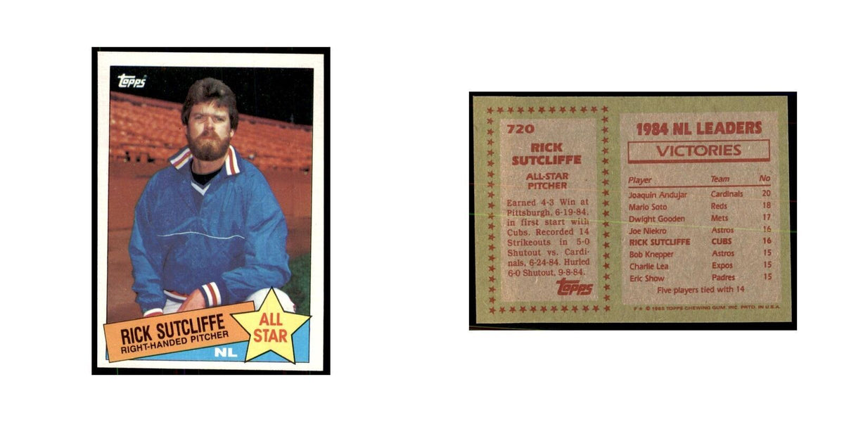 1985 Topps Rick Sutcliffe Baseball Cards #720