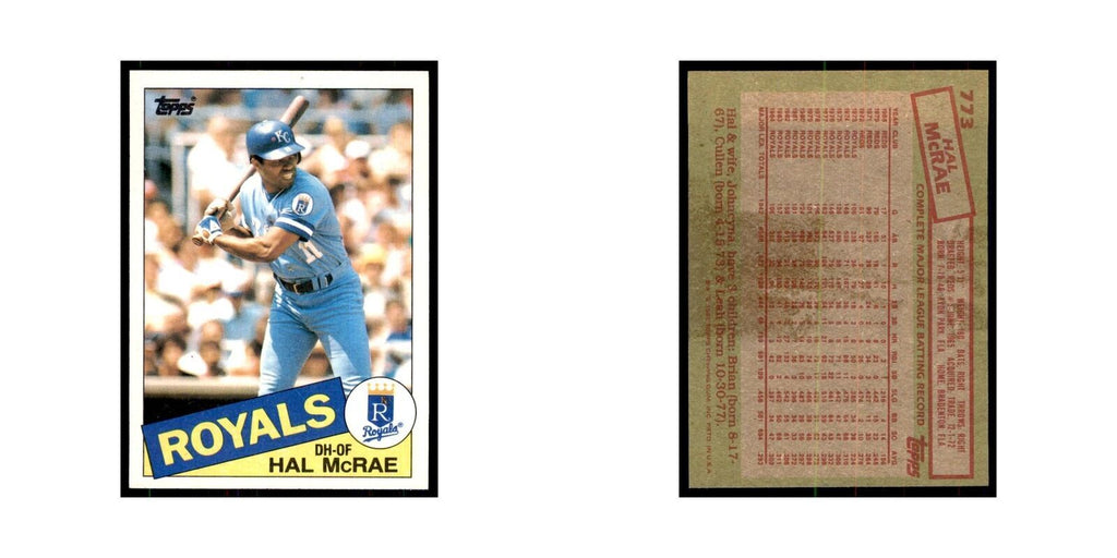 1985 Topps Hal McRae Baseball Cards #773