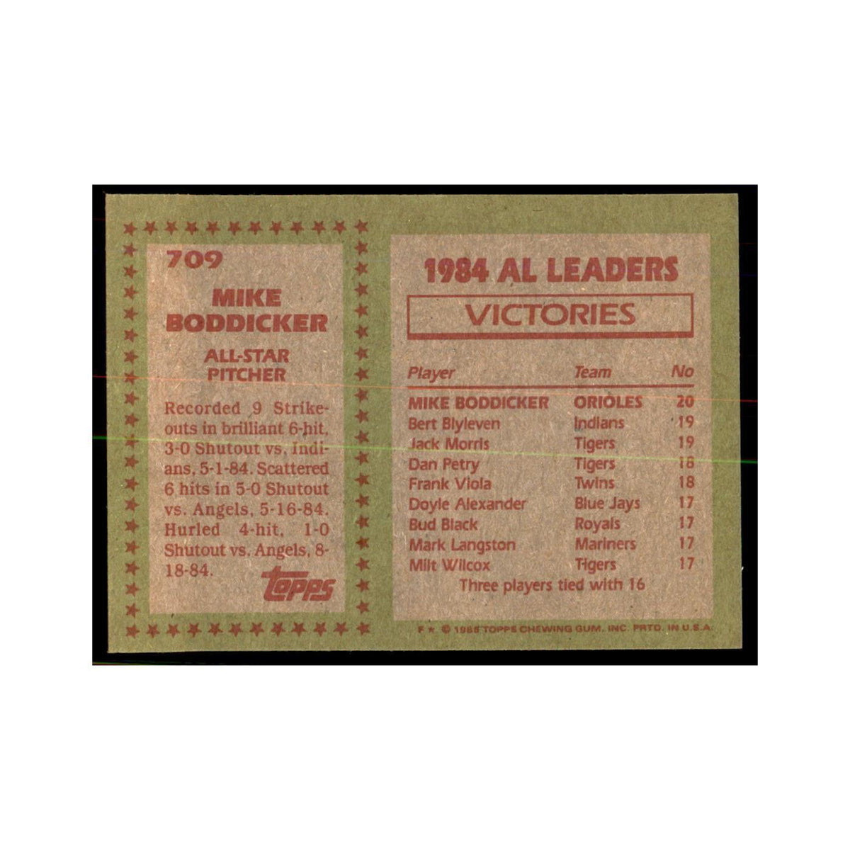 1985 Topps George Frazier Baseball Cards #709
