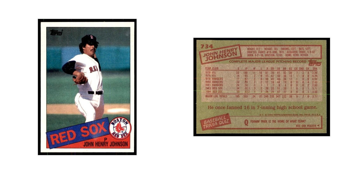 1985 Topps John Henry Johnson Baseball Cards #734