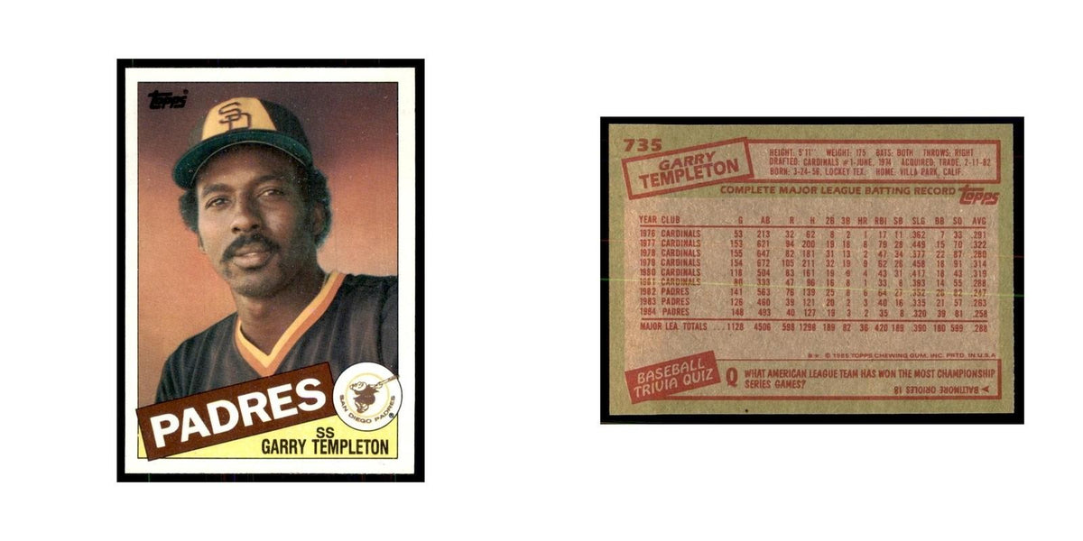 1985 Topps Garry Templeton Baseball Cards #735